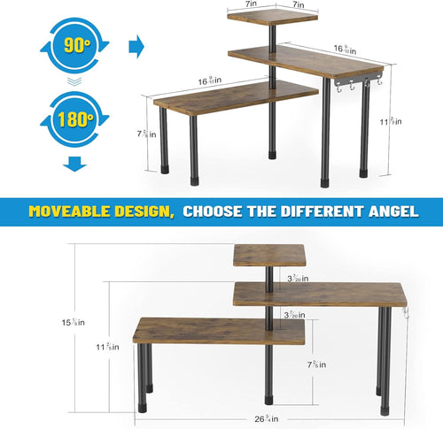 3 Tier Moveable Corner Shelf Organizer for Kitchen