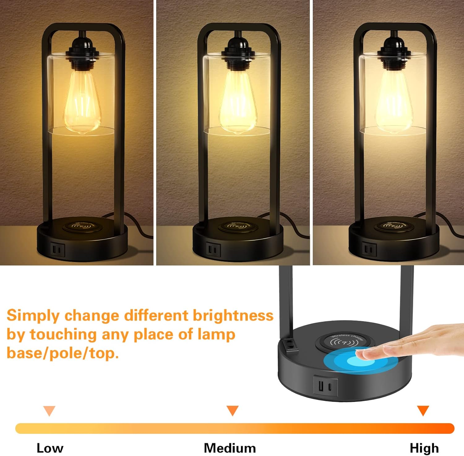 Wireless Charging Table Lamp for Bedroom