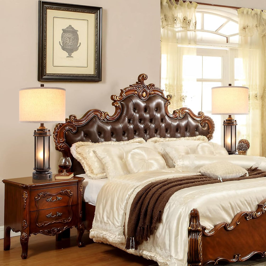 Set of 2 Farmhouse Lamps for Living Room